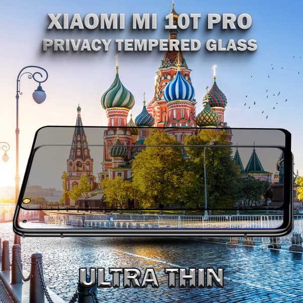 1-Pack Privacy Skärmskydd For Xiaomi Mi 10T Pro - Härdat Glas 9H - Super Kvalitet 3D