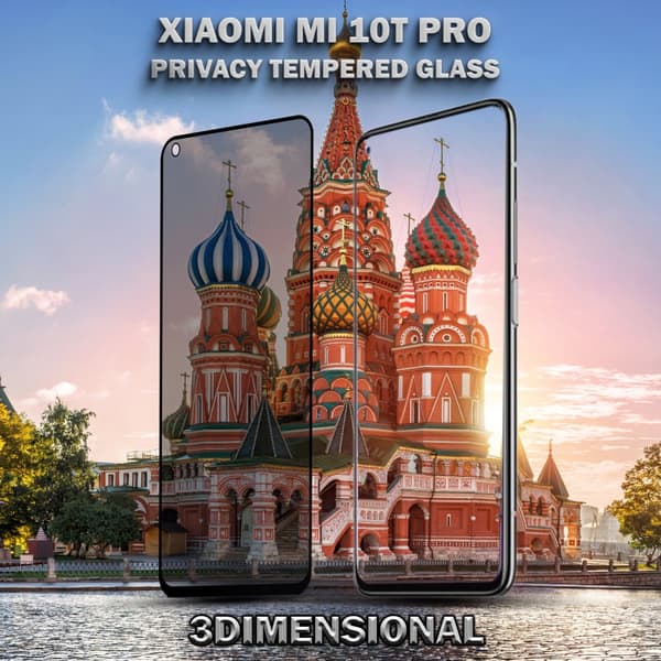 1-Pack Privacy Skärmskydd For Xiaomi Mi 10T Pro - Härdat Glas 9H - Super Kvalitet 3D