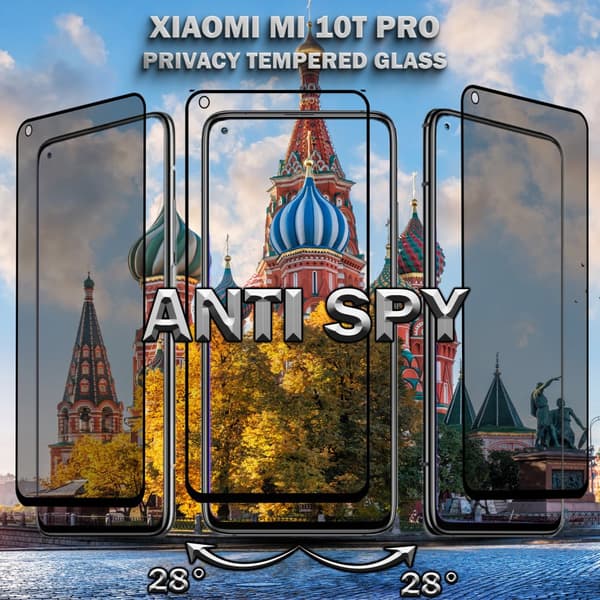 1-Pack Privacy Skärmskydd For Xiaomi Mi 10T Pro - Härdat Glas 9H - Super Kvalitet 3D