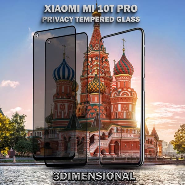 2-Pack Privacy Skärmskydd For Xiaomi Mi 10T Pro - Härdat Glas 9H - Super Kvalitet 3D