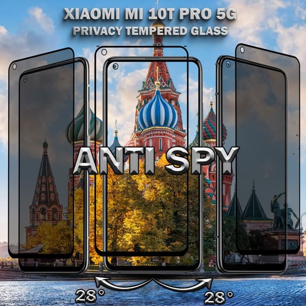 2-Pack Privacy Skärmskydd For Xiaomi Mi 10T Pro (5G) - Härdat Glas 9H - Super Kvalitet 3D