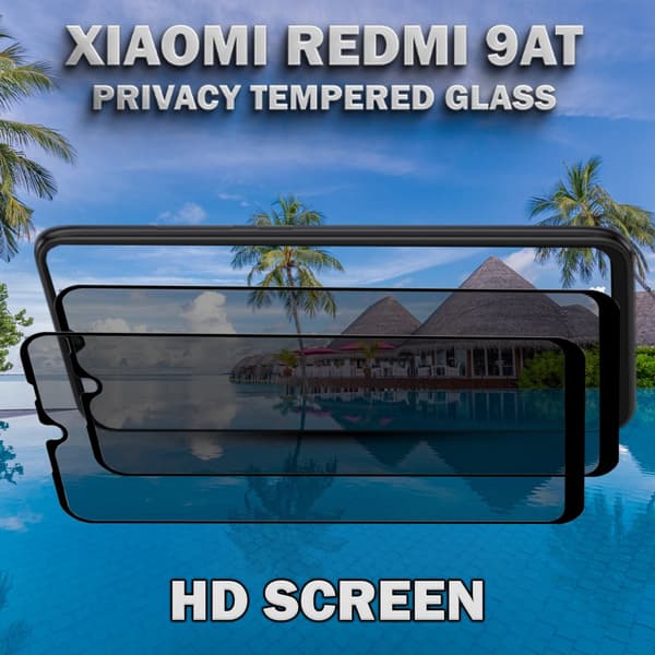 2-Pack Privacy Skärmskydd For Xiaomi Redmi 9AT - Härdat Glas 9H - Super Kvalitet 3D
