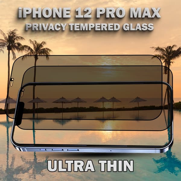 2-Pack Privacy Skärmskydd For iPhone 12 Pro Max - Härdat Glas 9H - Super Kvalitet 3D