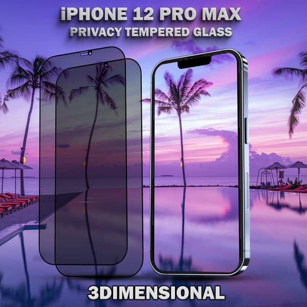 2-Pack Privacy Skärmskydd For iPhone 12 Pro Max - Härdat Glas 9H - Super Kvalitet 3D