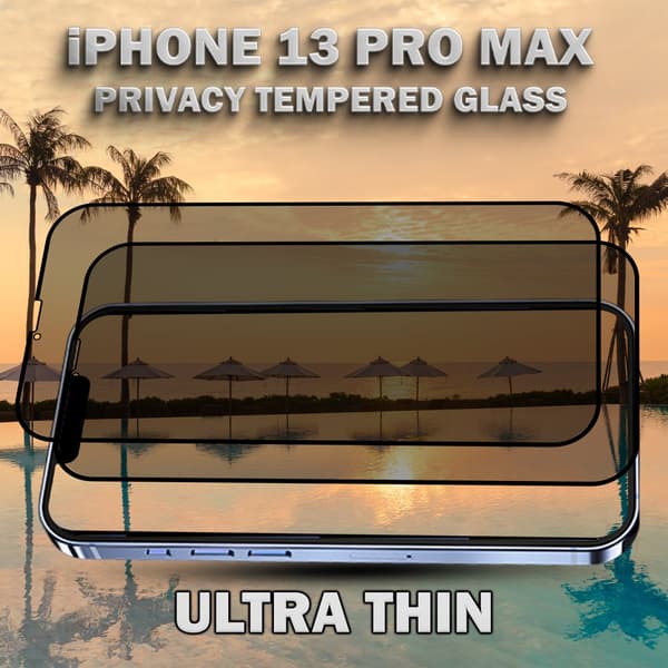 2-Pack Privacy Skärmskydd For iPhone 13 Pro Max - Härdat Glas 9H - Super Kvalitet 3D