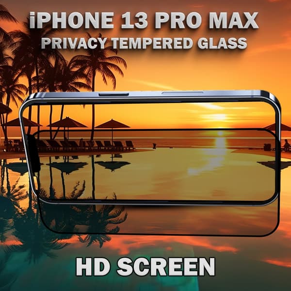 1-Pack Privacy Skärmskydd For iPhone 13 Pro Max - Härdat Glas 9H - Super Kvalitet 3D