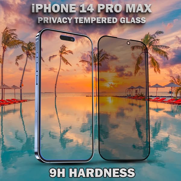 1-Pack Privacy Skärmskydd For iPhone 14 Pro Max - Härdat Glas 9H - Super Kvalitet 3D