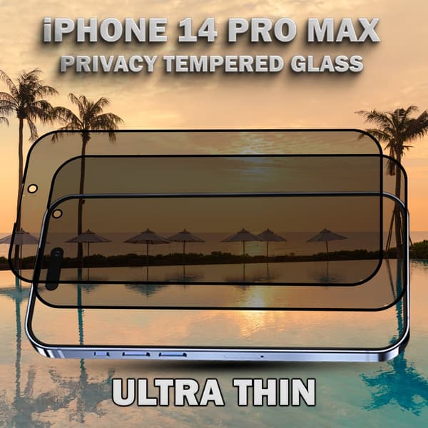 2-Pack Privacy Skärmskydd For iPhone 14 Pro Max - Härdat Glas 9H - Super Kvalitet 3D
