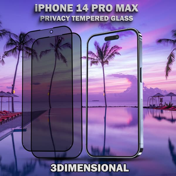 2-Pack Privacy Skärmskydd For iPhone 14 Pro Max - Härdat Glas 9H - Super Kvalitet 3D