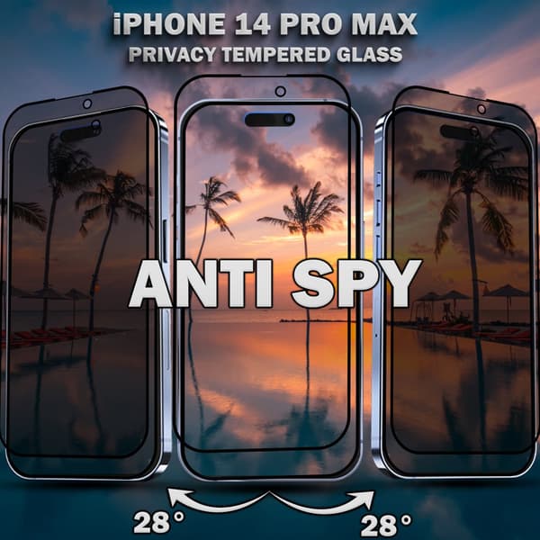 2-Pack Privacy Skärmskydd For iPhone 14 Pro Max - Härdat Glas 9H - Super Kvalitet 3D