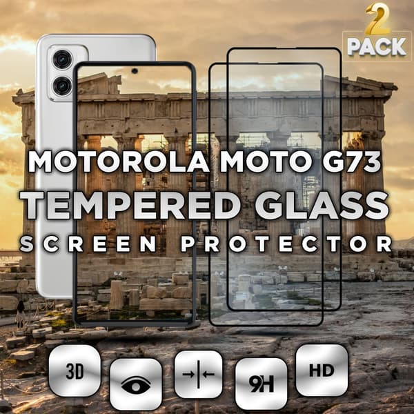 2-Pack Motorola Moto G73 - Härdat Glas 9H -Super kvalitet 3D Skärmskydd