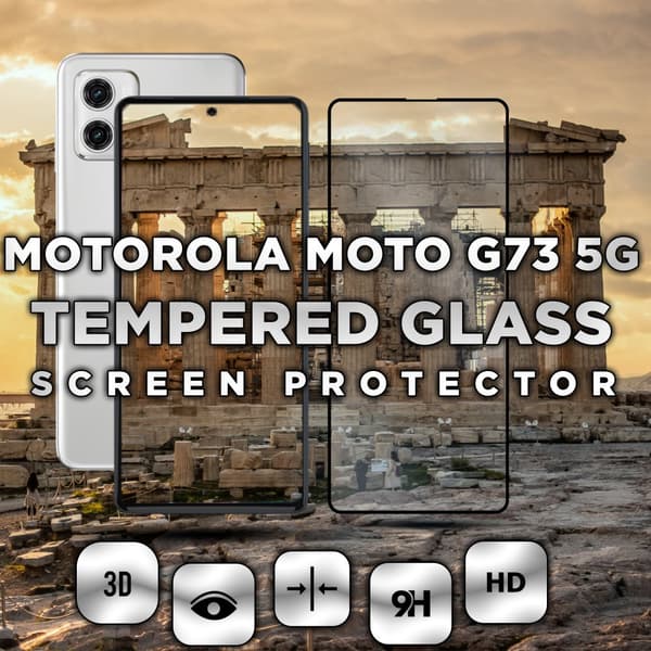 Motorola Moto G73 (5G) - Härdat Glas 9H -Super kvalitet 3D Skärmskydd