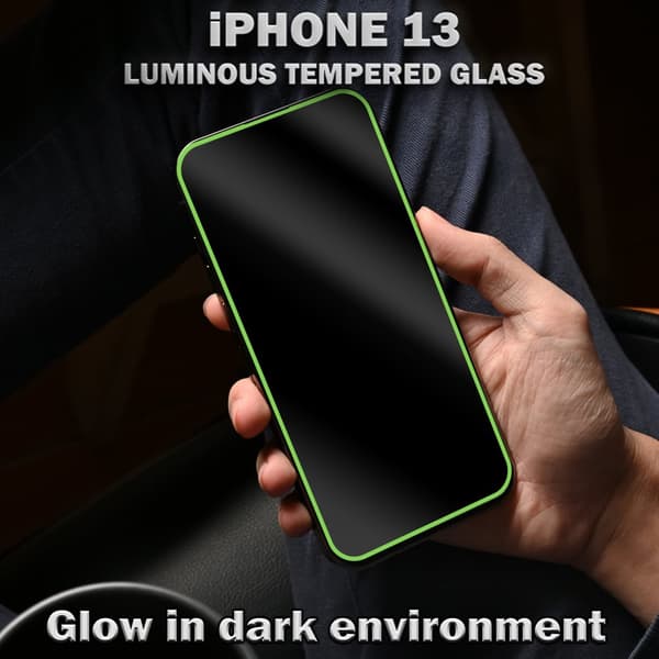 1-Pack Självlysande Skärmskydd For iPhone 13 - Härdat Glas 9H - Super Kvalitet 3D