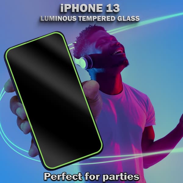 1-Pack Självlysande Skärmskydd For iPhone 13 - Härdat Glas 9H - Super Kvalitet 3D