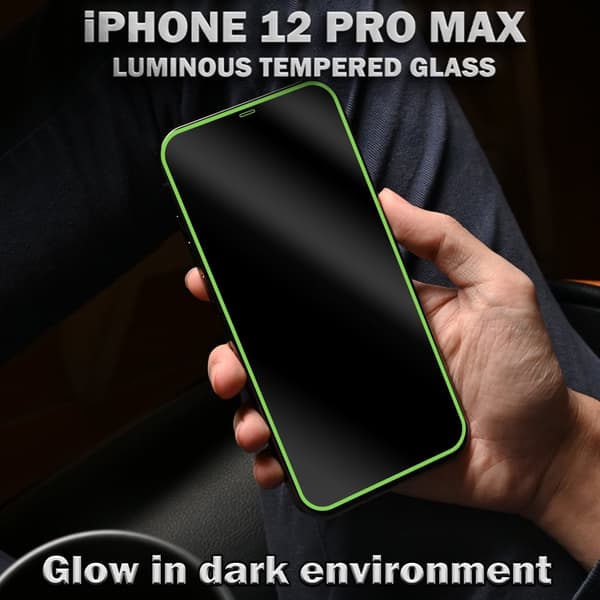 1-Pack Självlysande Skärmskydd For iPhone 12 Pro Max - Härdat Glas 9H - Super Kvalitet 3D