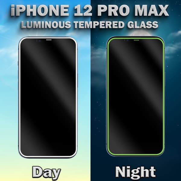 1-Pack Självlysande Skärmskydd For iPhone 12 Pro Max - Härdat Glas 9H - Super Kvalitet 3D