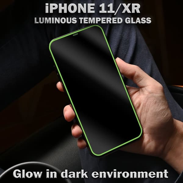 1-Pack Självlysande Skärmskydd For iPhone 11/XR - Härdat Glas 9H - Super Kvalitet 3D