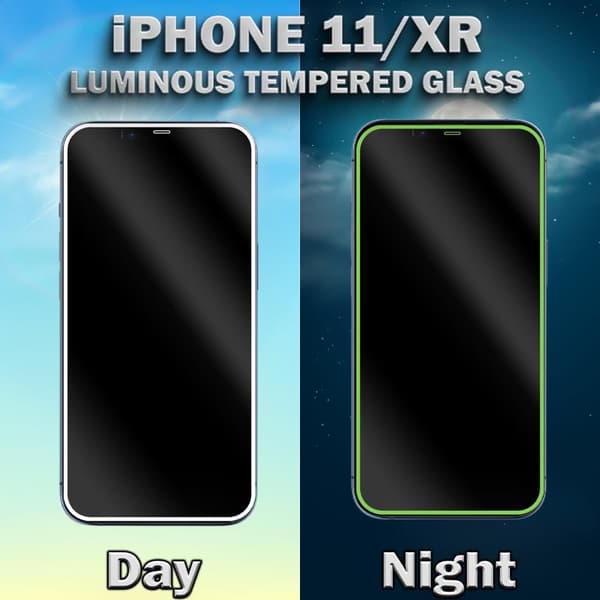 1-Pack Självlysande Skärmskydd For iPhone 11/XR - Härdat Glas 9H - Super Kvalitet 3D