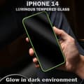 Miniatyrbild 3 av 5: 1-Pack Självlysande Skärmskydd For iPhone 14 - Härdat Glas 9H - Super Kvalitet 3D