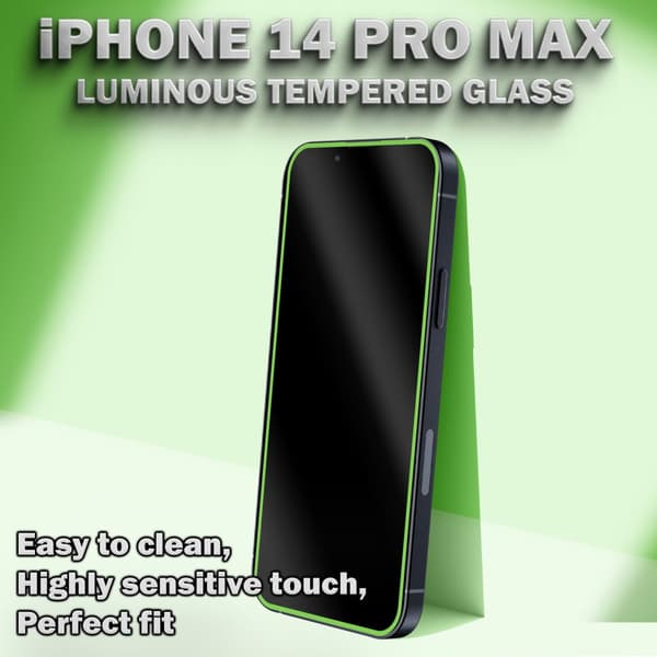 1-Pack Självlysande Skärmskydd For iPhone 14 Pro Max - Härdat Glas 9H - Super Kvalitet 3D