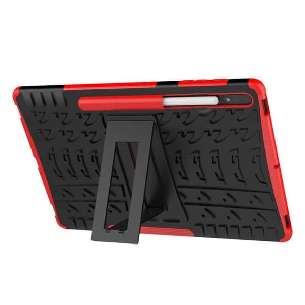 Iskunkestävä kuori jalustalla Samsung Galaxy Tab S9 Plus 12.4 - Punainen