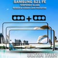 Miniatyrbild 5 av 5: 2-Pack Samsung S21 FE Skärmskydd & 2-Pack linsskydd - Härdat Glas 9H - Super kvalitet 3D
