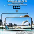 Miniatyrbild 5 av 5: 1-Pack Samsung S21 FE (5G) Skärmskydd & 1-Pack linsskydd - Härdat Glas 9H - Super kvalitet 3D