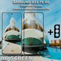 Miniatyrbild 2 av 5: 1-Pack Samsung S21 FE (5G) Skärmskydd & 1-Pack linsskydd - Härdat Glas 9H - Super kvalitet 3D