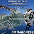 Miniatyrbild 3 av 5: 2-Pack Samsung S21 FE (5G) Skärmskydd & 2-Pack linsskydd - Härdat Glas 9H - Super kvalitet 3D