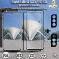 Miniatyrbild 1 av 5: 2-Pack Samsung S21 FE (5G) Skärmskydd & 2-Pack linsskydd - Härdat Glas 9H - Super kvalitet 3D