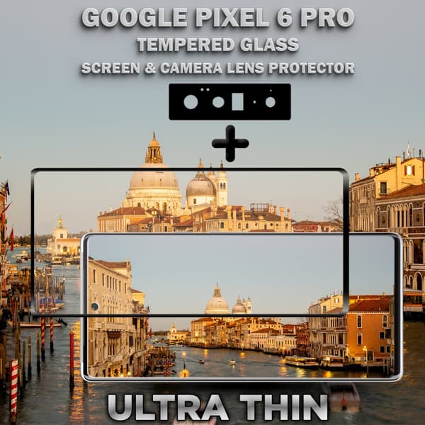 1-Pack Google Pixel 6 Pro Skärmskydd & 1-Pack linsskydd - Härdat Glas 9H - Super kvalitet 3D
