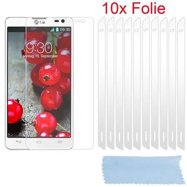 Skjermbeskyttelsesfilmer for LG L9 II 10 stk. svært gjennomsiktige beskyttelsesfilmer mot støv, smuss og riper