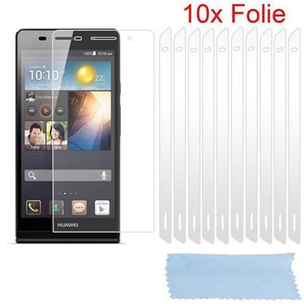 Huawei ASCEND P6 Suojakalvo 10x erittäin läpinäkyviä suojakalvoja pölyä, likaa ja naarmuja vastaan