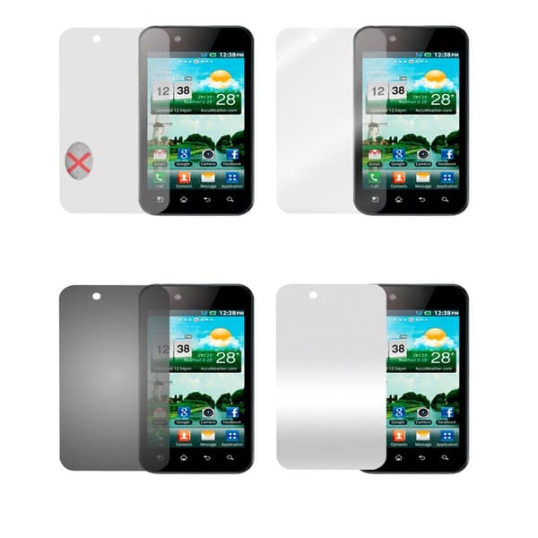 LG OPTIMUS BLACK Suojakalvo 4 kalvoa (1x yksityisyys - 1x peili - 1x matta - 1x sormenjälkien esto)