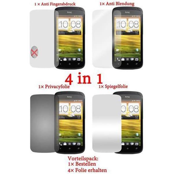 Skärmskyddsfilmer för HTC ONE S Skyddsfilm 4 Filmer (1x insynsskydd - 1x spegel - 1x matt - 1x anti-fingeravtryck)