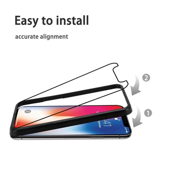 3x iPhone X / XS Karkaistu lasi / Suojalasi Suojakalvo näytönsuoja 3-pack karkaistu näyttölasi ja asennusopas fullscreen