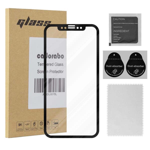 Fullskärmspansarfilm för iPhone X / XS - Skyddande glas - Härdat glas för skydd av displayen i 9H hårdhet med 5D touch TRANSPARENT med SVART