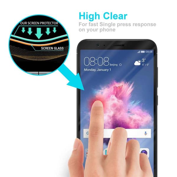 Huawei P SMART 2018 / Enjoy 7S Karkaistu lasi / Suojalasi näytönsuoja Fullscreen Armour Film näytön suojakalvo 9H kovuudella ja 3D Touch