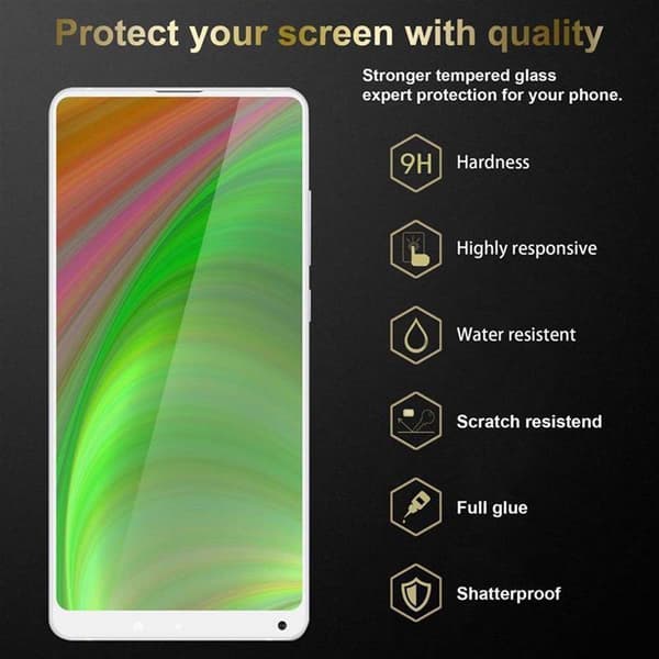 Skyddsglas för Xiaomi Mi MIX 2S Skyddsfilm Skärmskydd Full Screen Härdat (Tempered)-glas för skydd