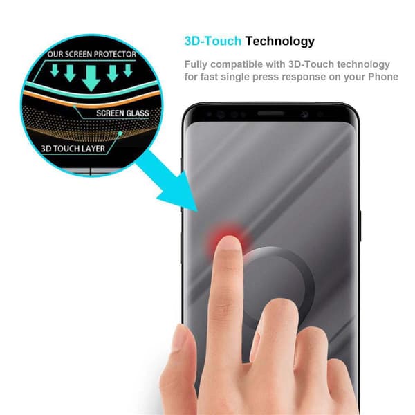 Samsung Galaxy S9 PLUS Karkaistu lasi / Suojalasi näytönsuoja Full Adhesive Suojakalvo karkaistu täysi liima (karkaistu) näytön 9H kovuudella ja 3D