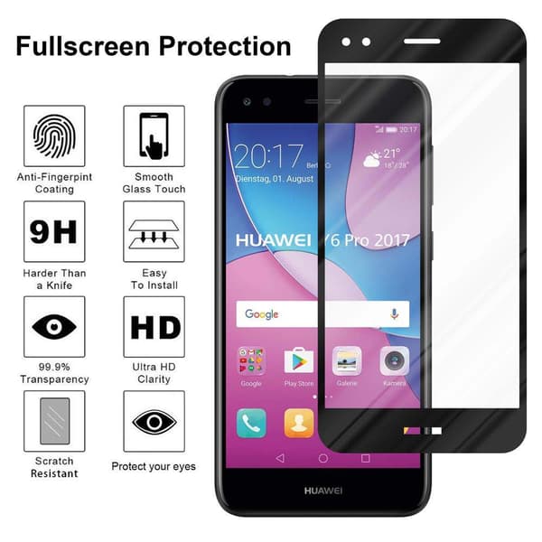 Huawei Y6 PRO 2017 Karkaistu lasi / Suojalasi näytönsuoja Fullscreen Armour Film näytön suojakalvo 9H kovuudella ja 3D Touch