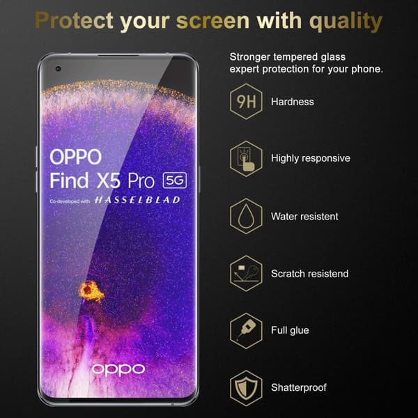 Oppo FIND X5 PRO 3x Skärmskydd Skyddsglas Skyddsfilm Härdat (Tempered)-glas för skydd