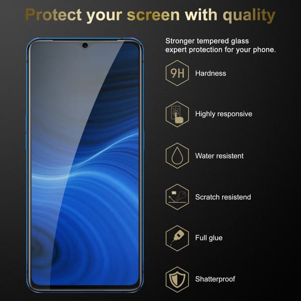 3x Skjermbeskytter Skärmskyddtil til Realme X2 PRO / Oppo Reno Ace Herdet Skjermglass