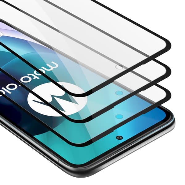 Motorola MOTO G71 5G 3x Skyddsglas Skärmskydd Skyddsfilm Härdat (Tempered)-glas för skydd Full Cover