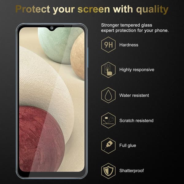 Samsung Galaxy A12 / M12 Suojakalvo Karkaistu lasi / Suojalasi näytönsuoja 9H kovuudella ja 3D-kosketusyhteensopivuudella