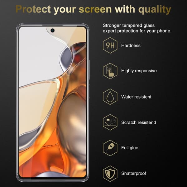 3x Skjermbeskytter Skärmskyddtil til Xiaomi 11T / 11T PRO Herdet Skjermglass
