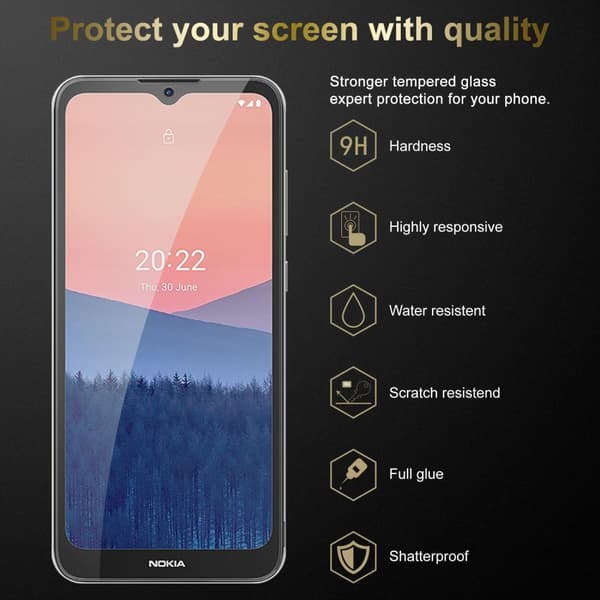 3x Nokia C21 Karkaistu lasi / Suojalasi näytönsuoja Suojakalvo 9H kovuudella ja 3D Touch -yhteensopivuudella