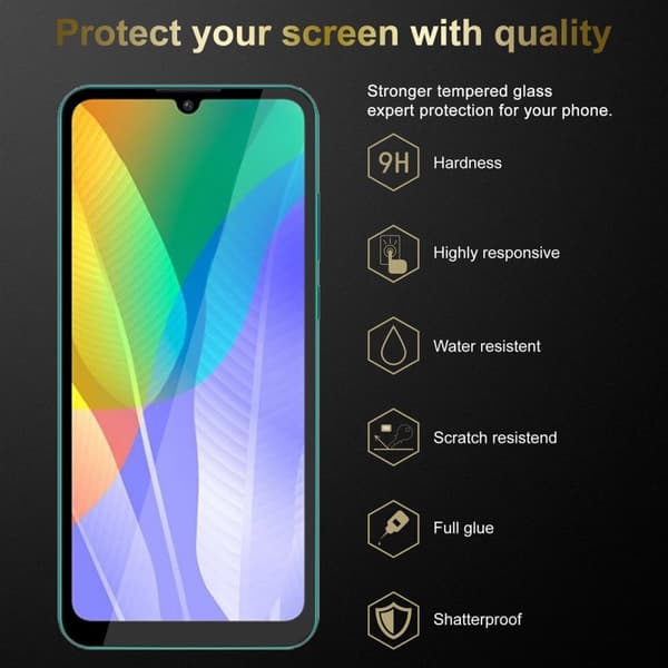 Huawei Y6P Karkaistu lasi / Suojalasi näytönsuoja Fullscreen Armour Film näytön suojakalvo 9H kovuudella ja 3D Touch