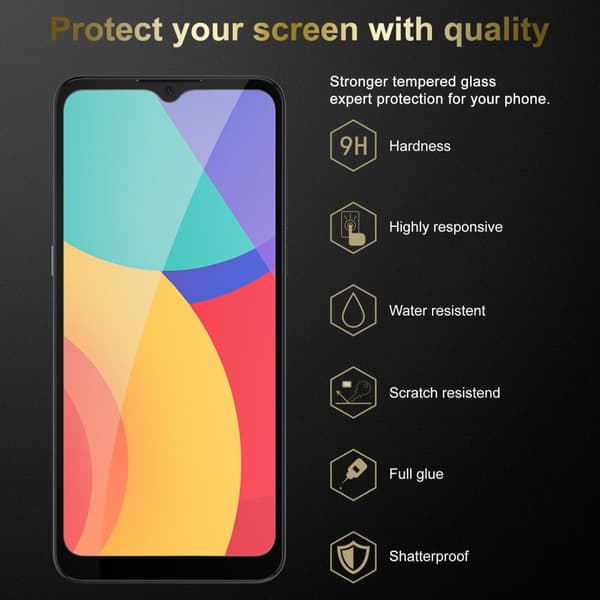Alcatel 1S 2021 / 3L 2021 3x Skyddsglas Skärmskydd Skyddsfilm Härdat (Tempered)-glas för skydd Full Cover
