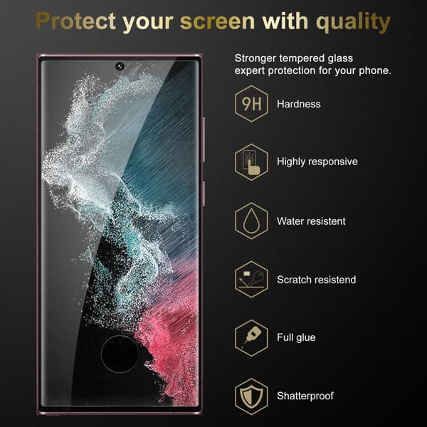 Samsung Galaxy S22 ULTRA Karkaistu lasi / Suojalasi näytönsuoja Fullscreen Armour Film näytön suojakalvo 9H kovuudella ja 3D Touch